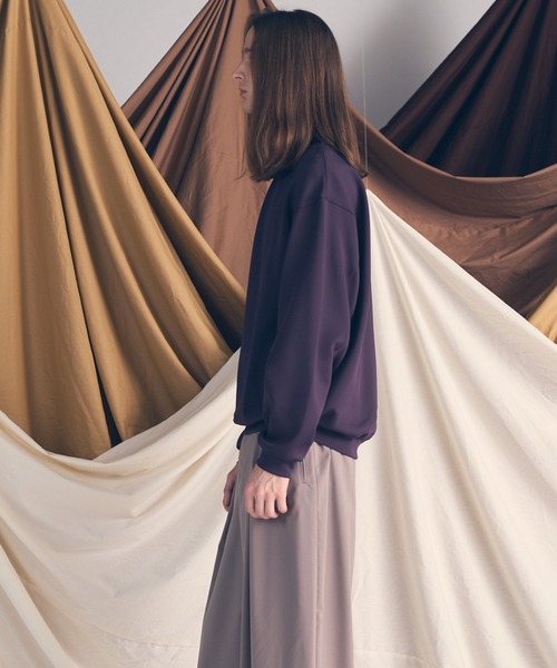 MAISON SPECIAL（メゾンスペシャル）の「《UNISEX》Mock Neck Prime-Over Sweat/モックネックプライムオーバースウェット【MAISON SPECIAL/メゾンスペシャル】（スウェット・メンズ・バーガンディー/ブラック/グレイッシュベージュ・0/1/2）」の14枚目の写真