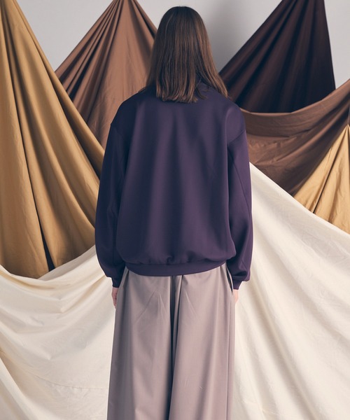 MAISON SPECIAL（メゾンスペシャル）の「《UNISEX》Mock Neck Prime-Over Sweat/モックネックプライムオーバースウェット【MAISON SPECIAL/メゾンスペシャル】（スウェット・メンズ・バーガンディー/ブラック/グレイッシュベージュ・0/1/2）」の13枚目の写真