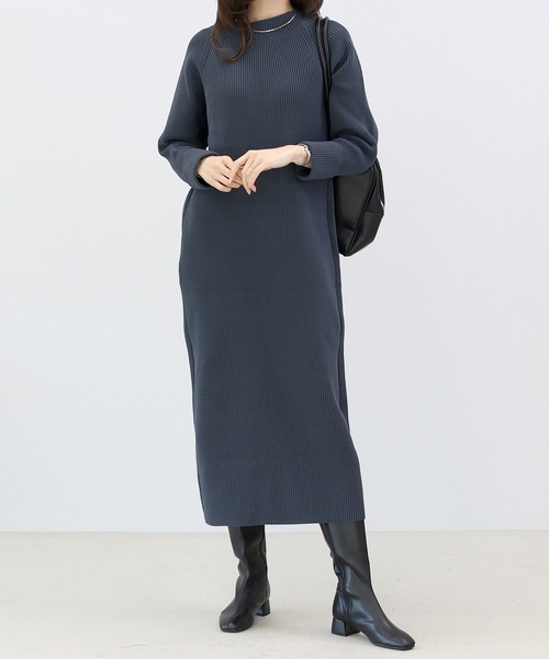 Aletta vita(アレッタビータ)の「畦編みロングワンピース(ワンピース・レディース・チャコール/ブラック・M)」の1枚目の写真