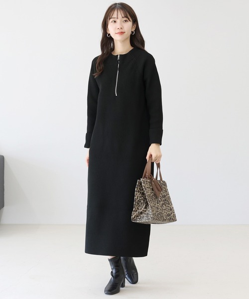 Aletta vita(アレッタビータ)の「畦編みロングワンピース(ワンピース・レディース・チャコール/ブラック・M)」の20枚目の写真