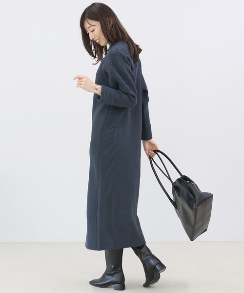 Aletta vita(アレッタビータ)の「畦編みロングワンピース(ワンピース・レディース・チャコール/ブラック・M)」の7枚目の写真