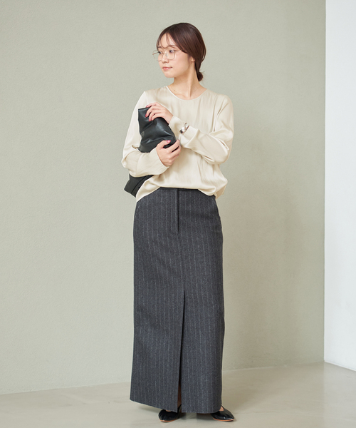 plage（プラージュ）の「R’IAM サテンロンT ブラウス（シャツ/ブラウス・レディース・ベージュ/ブラウン・FREE）」の4枚目の写真