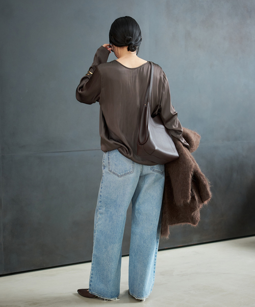 plage（プラージュ）の「R’IAM サテンロンT ブラウス（シャツ/ブラウス・レディース・ベージュ/ブラウン・FREE）」の7枚目の写真