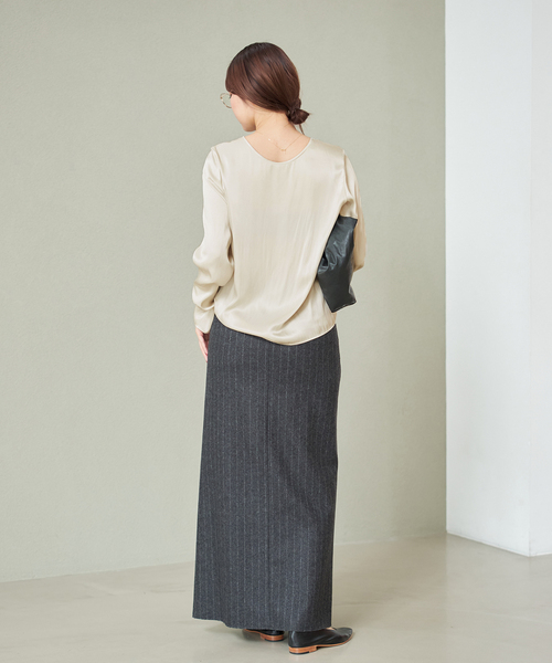 plage（プラージュ）の「R’IAM サテンロンT ブラウス（シャツ/ブラウス・レディース・ベージュ/ブラウン・FREE）」の13枚目の写真