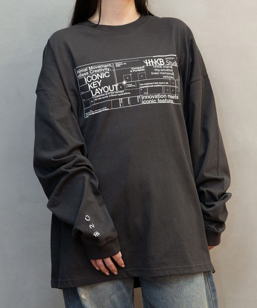 ZOZOMESSE（ゾゾメッセ）の「【HHKB × ZOZOTOWN】HHKB Studio GRID LONG SLEEVE TEE（Tシャツ/カットソー・メンズ・ホワイト/ダークグレー・S/M/L/XL）」の2枚目の写真