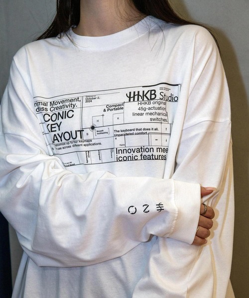 ZOZOMESSE（ゾゾメッセ）の「【HHKB × ZOZOTOWN】HHKB Studio GRID LONG SLEEVE TEE（Tシャツ/カットソー・メンズ・ホワイト/ダークグレー・S/M/L/XL）」の3枚目の写真
