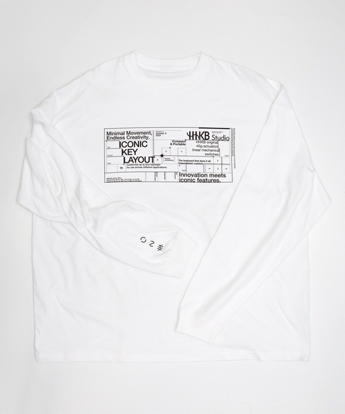 ZOZOMESSE（ゾゾメッセ）の「【HHKB × ZOZOTOWN】HHKB Studio GRID LONG SLEEVE TEE（Tシャツ/カットソー・メンズ・ホワイト/ダークグレー・S/M/L/XL）」の5枚目の写真