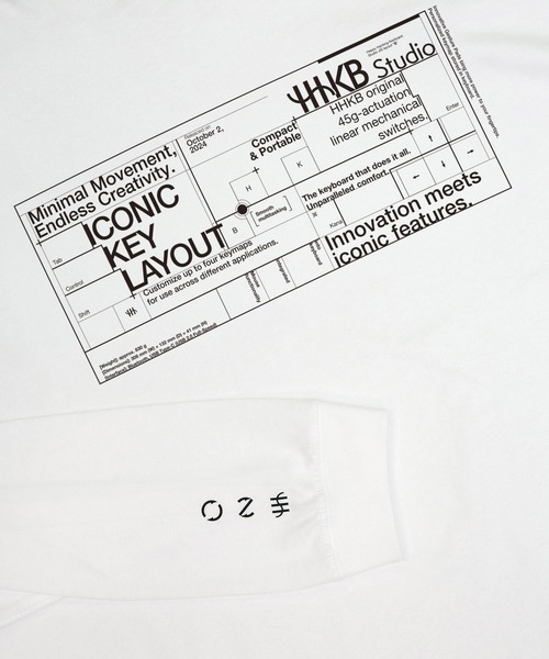 ZOZOMESSE（ゾゾメッセ）の「【HHKB × ZOZOTOWN】HHKB Studio GRID LONG SLEEVE TEE（Tシャツ/カットソー・メンズ・ホワイト/ダークグレー・S/M/L/XL）」の7枚目の写真