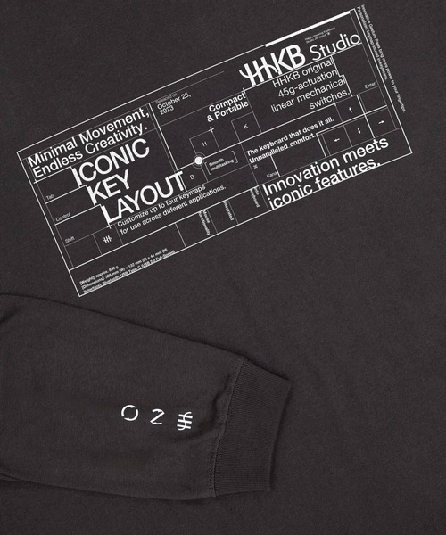 ZOZOMESSE（ゾゾメッセ）の「【HHKB × ZOZOTOWN】HHKB Studio GRID LONG SLEEVE TEE（Tシャツ/カットソー・メンズ・ホワイト/ダークグレー・S/M/L/XL）」の8枚目の写真