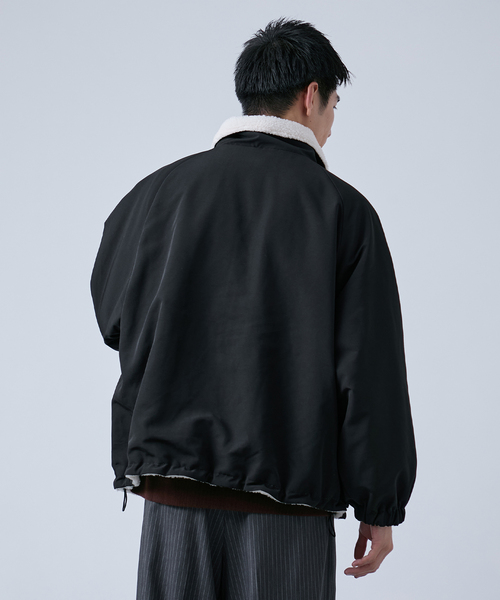 OSKR(オーエスケーアール)の「OSKR別注 リバーシブル ボアブルゾン(ブルゾン・メンズ・ブラック・MEDIUM/LARGE)」の10枚目の写真