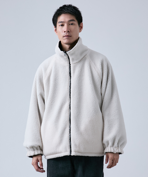 OSKR(オーエスケーアール)の「OSKR別注 リバーシブル ボアブルゾン(ブルゾン・メンズ・ブラック・MEDIUM/LARGE)」の12枚目の写真