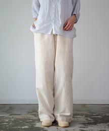 [D.M.G / ディーエムジー] コットンリネンムラ糸シャンブレー リラックスイージーパンツ