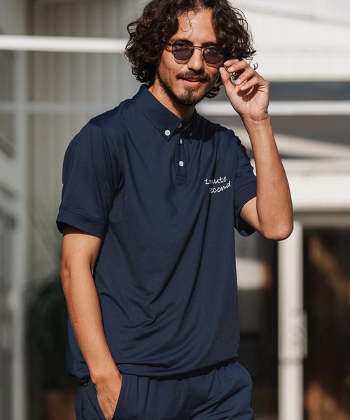 1minute 1second（ワンミニットワンセカンド）の「mhs2456-cursive embroidery high stretch fabric polo shirt ポロシャツ(1M26H060)（ポロシャツ・メンズ・ブラック/ネイビー/ホワイト・S/M/L/XL）」の10枚目の写真