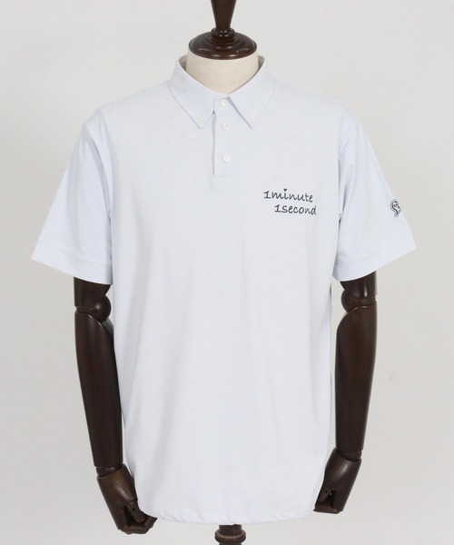 1minute 1second（ワンミニットワンセカンド）の「mhs2456-cursive embroidery high stretch fabric polo shirt ポロシャツ(1M26H060)（ポロシャツ・メンズ・ブラック/ネイビー/ホワイト・S/M/L/XL）」の19枚目の写真