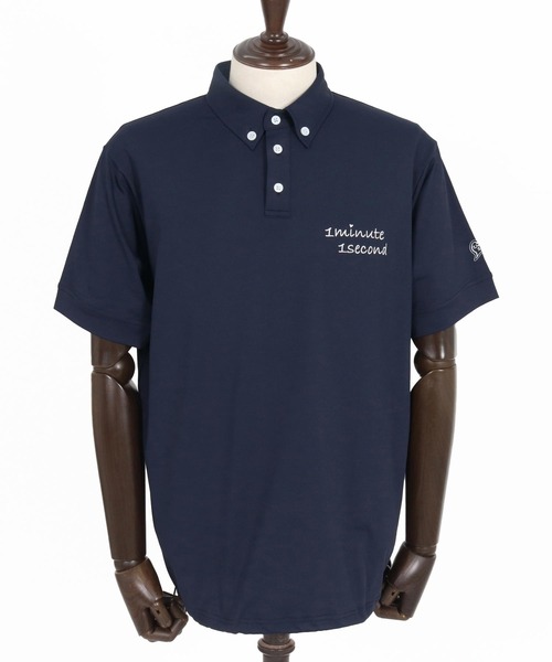1minute 1second（ワンミニットワンセカンド）の「mhs2456-cursive embroidery high stretch fabric polo shirt ポロシャツ(1M26H060)（ポロシャツ・メンズ・ブラック/ネイビー/ホワイト・S/M/L/XL）」の21枚目の写真