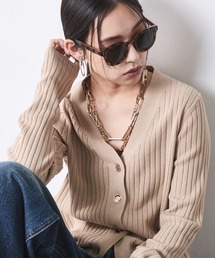 CHIC STYLE | 綿100%ワイドリブVネックニットカーディガン<大きいサイズ有>シックスタイル(カーディガン/ボレロ)