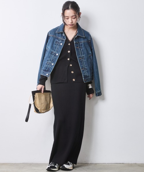 CHIC STYLE（シックスタイル）の「綿100％ワイドリブVネックニットカーディガン＜大きいサイズ有＞シックスタイル（カーディガン/ボレロ・レディース・チャコール/ベージュ/ブラック・5L/4L/3L/LL/L/M）」の11枚目の写真