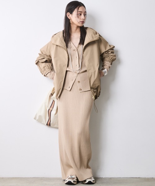 CHIC STYLE（シックスタイル）の「綿100％ワイドリブVネックニットカーディガン＜大きいサイズ有＞シックスタイル（カーディガン/ボレロ・レディース・チャコール/ベージュ/ブラック・5L/4L/3L/LL/L/M）」の13枚目の写真