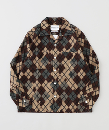 JOURNAL STANDARD（ジャーナルスタンダード）の「NOMARHYTHM TEXTILE (ノーマリズム テキスタイル) Argyle Open Collar SH（シャツ/ブラウス・メンズ）」