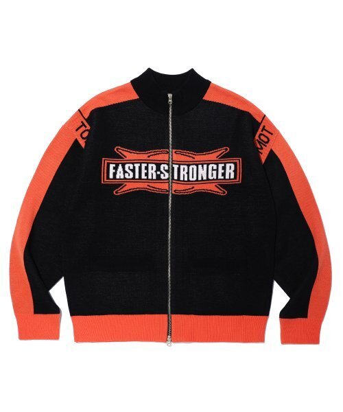 FASTER STRONGER RACING ZIP‑UP KNIT BLACK