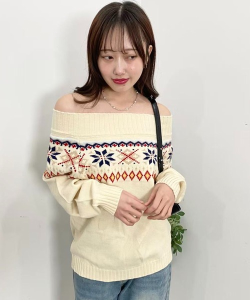mebole（メボレ）の「フェアアイルオフショルニット（ニット/セーター・レディース・アイボリー・FREE）」の19枚目の写真