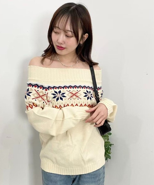 mebole（メボレ）の「フェアアイルオフショルニット（ニット/セーター・レディース・アイボリー・FREE）」の20枚目の写真