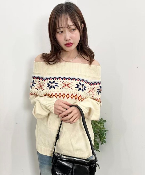 mebole（メボレ）の「フェアアイルオフショルニット（ニット/セーター・レディース・アイボリー・FREE）」の21枚目の写真