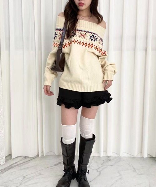 mebole（メボレ）の「フェアアイルオフショルニット（ニット/セーター・レディース・アイボリー・FREE）」の11枚目の写真
