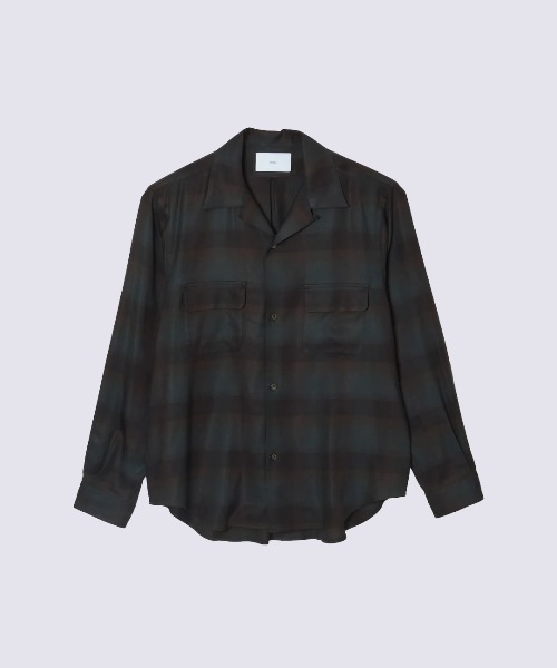 SUGARHILL(シュガーヒル)の「【SUGARHILL/シュガーヒル】PLAID OPEN COLLOR SHIRTS(シャツ/ブラウス・メンズ・ダークグリーン/ワインレッド・2/3)」の2枚目の写真