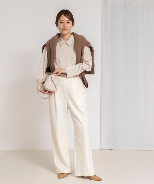 NOLLEY’S(ノーリーズ)の「ウォッシャブルNEWオトナサテン襟付きブラウス(シャツ/ブラウス・レディース・ベージュ/ホワイト・38)」の17枚目の写真