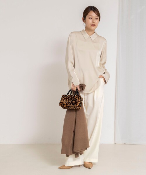 NOLLEY’S(ノーリーズ)の「ウォッシャブルNEWオトナサテン襟付きブラウス(シャツ/ブラウス・レディース・ベージュ/ホワイト・38)」の21枚目の写真