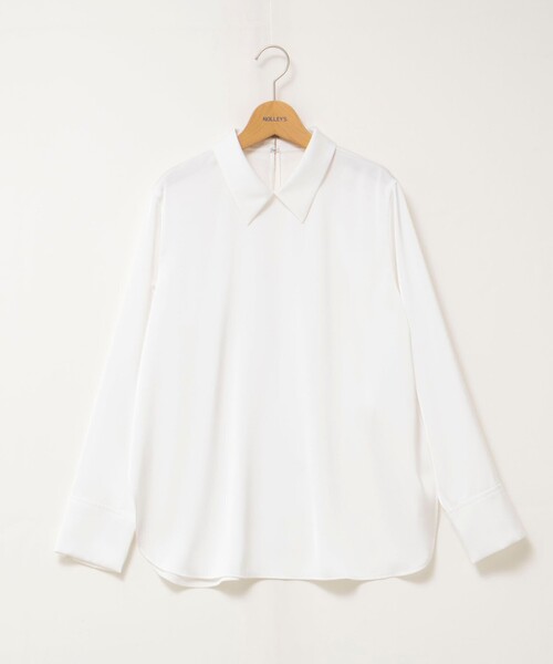 NOLLEY’S(ノーリーズ)の「ウォッシャブルNEWオトナサテン襟付きブラウス(シャツ/ブラウス・レディース・ベージュ/ホワイト・38)」の14枚目の写真