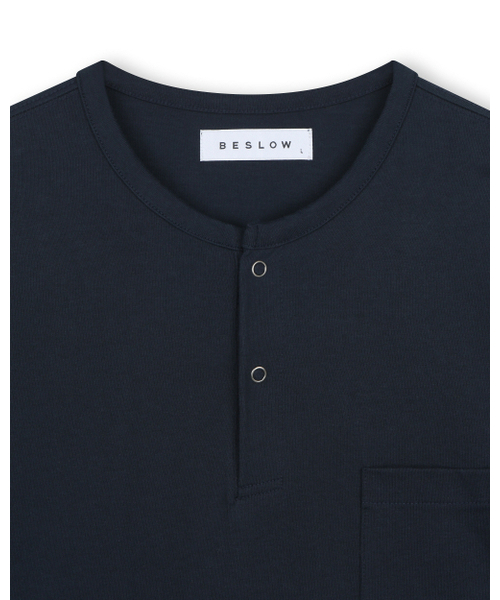 BESLOW(ビースロー)の「ルーズフィット ヘンリーネック Tシャツ ネイビー(Tシャツ/カットソー・メンズ・その他・SMALL/MEDIUM/LARGE/X-LARGE)」の11枚目の写真