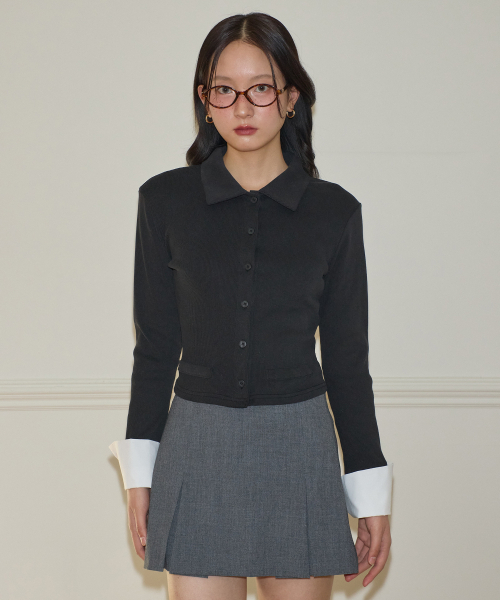SALON DE YOHN(サロンドヨーン)の「Cuffs Collar Cardigan_ Black(カーディガン/ボレロ・レディース・その他・MEDIUM/SMALL)」の3枚目の写真