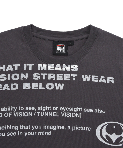 VISION STREET WEAR(ヴィジョンストリートウェア)の「VSW Script T-Shirts Onix Black(Tシャツ/カットソー・レディース・その他・LARGE/MEDIUM/SMALL/X-LARGE)」の6枚目の写真