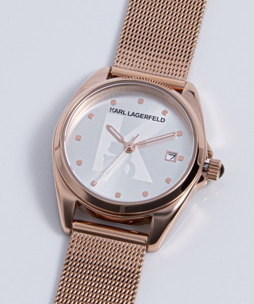 KARL LAGERFELD(カールラガーフェルド)の「「KARL LAGERFELD/カール・ラガーフェルド」ラウンド エッセンシャル - サンレイ アイコン ダイヤル(アナログ腕時計・レディース・ゴールド系1/ブラック/ゴールド系2・FREE)」の12枚目の写真