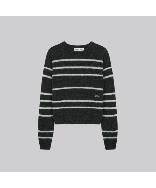 FRIVER07（フリバー07）の「Stripe wool blended knit [FRFA02NT07]_2color（ニット/セーター・レディース・チャコールグレー/Beige・FREE）」の2枚目の写真
