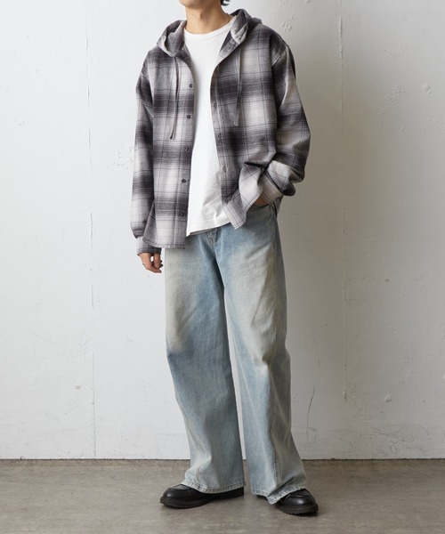 COLONY 2139（コロニートゥーワンスリーナイン）の「アソートチェックフードシャツ（シャツ/ブラウス・メンズ・ネイビー/アイボリー/ブラック/サックスブルー・MEDIUM/LARGE）」の16枚目の写真