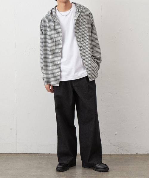 COLONY 2139（コロニートゥーワンスリーナイン）の「アソートチェックフードシャツ（シャツ/ブラウス・メンズ・ネイビー/アイボリー/ブラック/サックスブルー・MEDIUM/LARGE）」の9枚目の写真