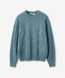 ウールフィッシャーマンニットセーター_ターキーブルー