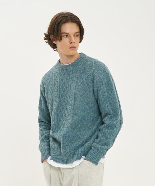 BLOND9(ブロンドナイン)の「ウールフィッシャーマンニットセーター_ターキーブルー(ニット/セーター・メンズ・その他・LARGE/MEDIUM)」の5枚目の写真