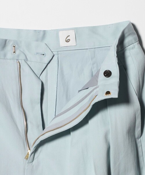 6（ロク）の「＜6(ROKU)＞コットンレーヨン タックパンツ 26SS（スラックス・レディース・ライトブルー・34/32/38/36）」の9枚目の写真