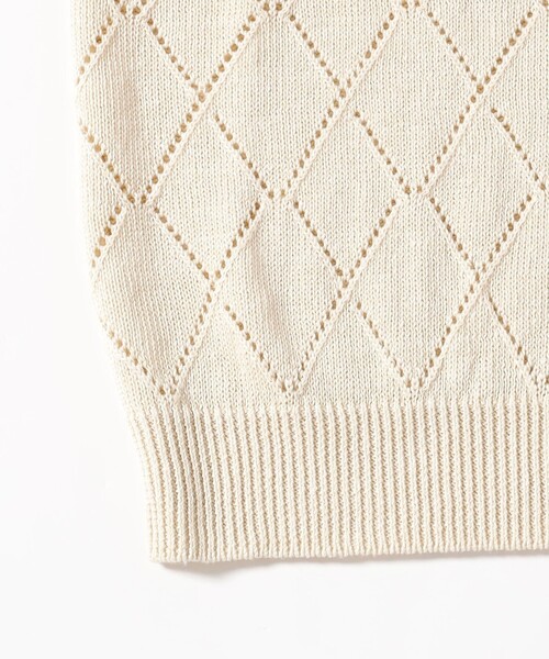 BAFY（バフィー）の「【別注】BAFY / リネンコットン ジャカード クルーネック ニットベスト（ベスト・メンズ・ブラック/ナチュラル・48/46/44/50）」の5枚目の写真