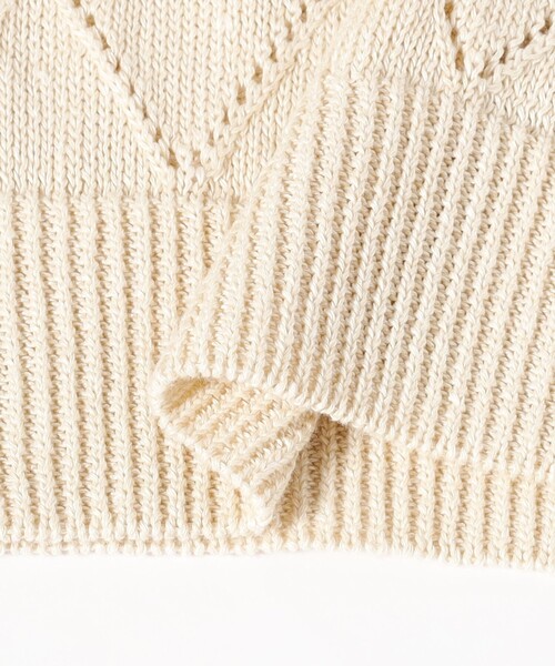 BAFY（バフィー）の「【別注】BAFY / リネンコットン ジャカード クルーネック ニットベスト（ベスト・メンズ・ブラック/ナチュラル・48/46/44/50）」の8枚目の写真