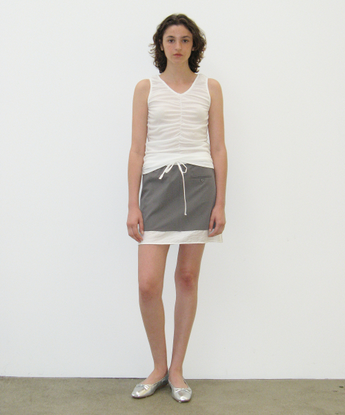 CACELE(カッセル)の「SHIRRING SLEEVELESS, WHITE(Tシャツ/カットソー・レディース・その他・FREE)」の2枚目の写真