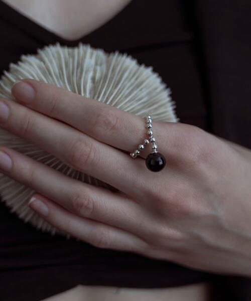 SMELLY(スメリー)の「SMELLY so’ onyx ball chain ring(リング・レディース・ブラック系その他・12)」の3枚目の写真