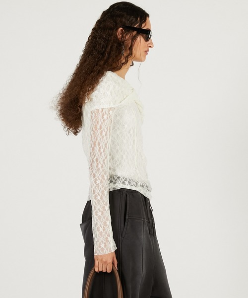 PRANK PROJECT（プランクプロジェクト）の「【2026Spring Pre-Order】オフショルダーレイヤードトップ / Off-Shoulder Layered Top（Tシャツ/カットソー・レディース・ブラック/ベージュ/ホワイト・FREE）」の13枚目の写真