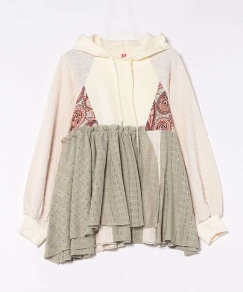 チャイハネ（チャイハネ）の「【チャイハネ】スラミィナフードトップス（パーカー・レディース・ブラック/オレンジ/ホワイト・FREE）」の2枚目の写真