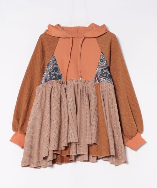 チャイハネ（チャイハネ）の「【チャイハネ】スラミィナフードトップス（パーカー・レディース・ブラック/オレンジ/ホワイト・FREE）」の7枚目の写真