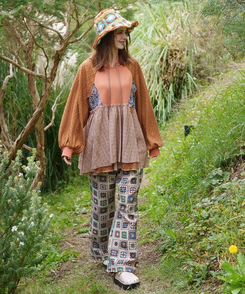 チャイハネ（チャイハネ）の「【チャイハネ】スラミィナフードトップス（パーカー・レディース・ブラック/オレンジ/ホワイト・FREE）」の10枚目の写真